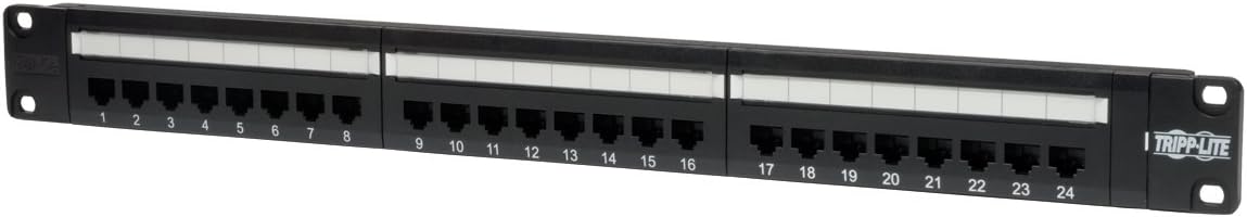 Tripp Lite 24-Port 1U Rack-Mount Cat5e 110 Patch Panel, 568B, RJ45 Ethernet (N052-024)