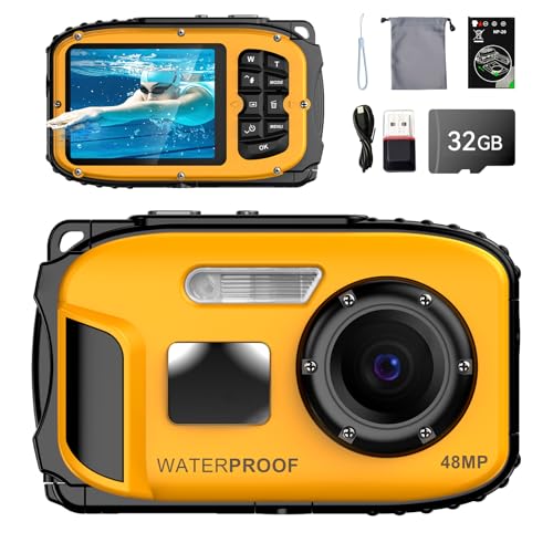 Image of Underwater Floating Digital Camera - 48MP HD Bare-Body Waterproof Camera, No Case Needed for Underwater Fun & Childhood Memories (Orange)