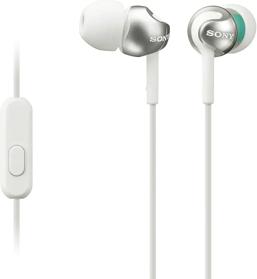 Sony MDREX110AW Headphones Wired In Ear W/Mic White