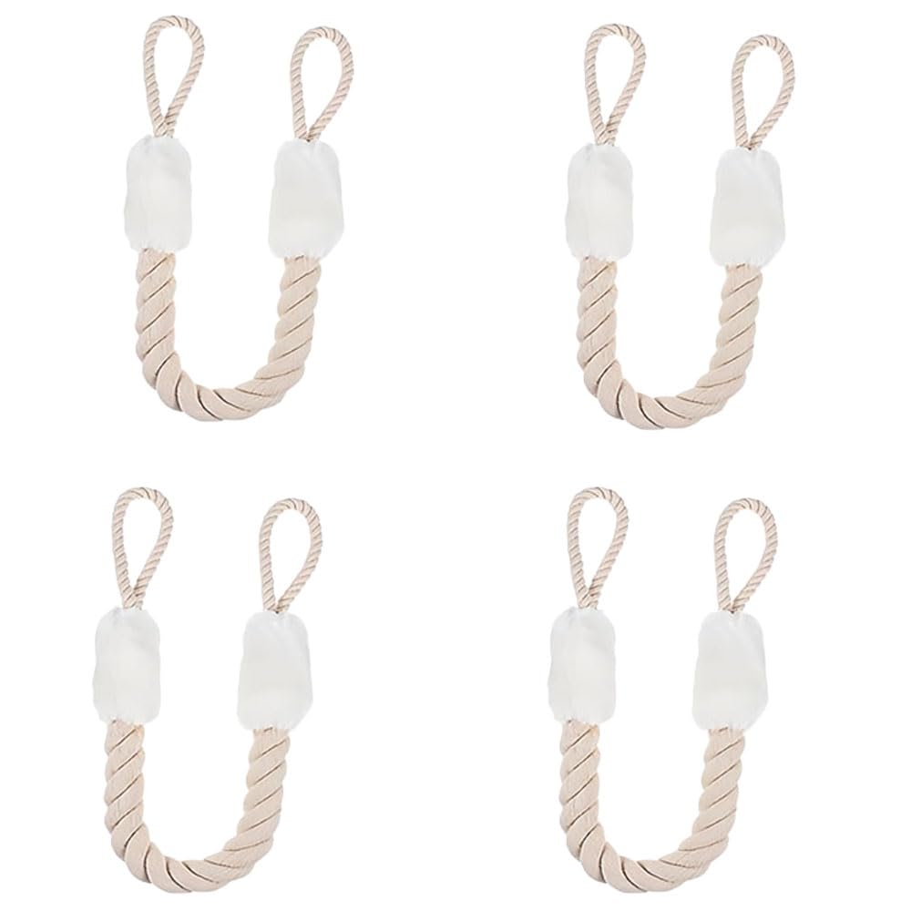 Protección contra pinzas, cuerda de puerta, tope de puerta, protección contra pinzas, para puertas, cordón blanco, tirador de puerta, 60 cm para la protección de dedos y mascotas, algodón/poliéster, 4
