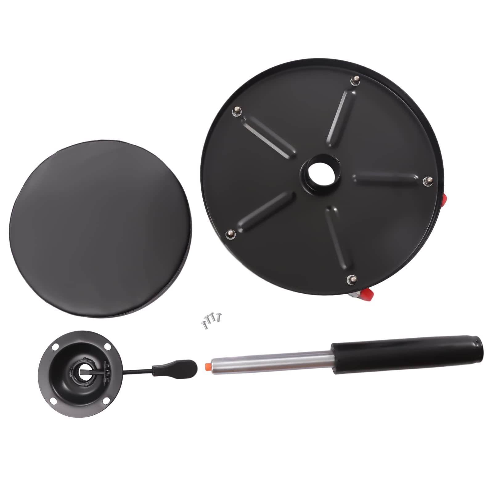 Robusto sedile girevole con 5 ruote, sedia da officina, sedia girevole regolabile con ripiano per attrezzi, 136 kg, colore nero