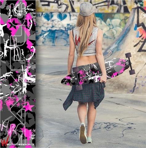 Starry Scene Kid - Decal Style Vinyl Wrap Skin fits Longboard Skateboards up to 10