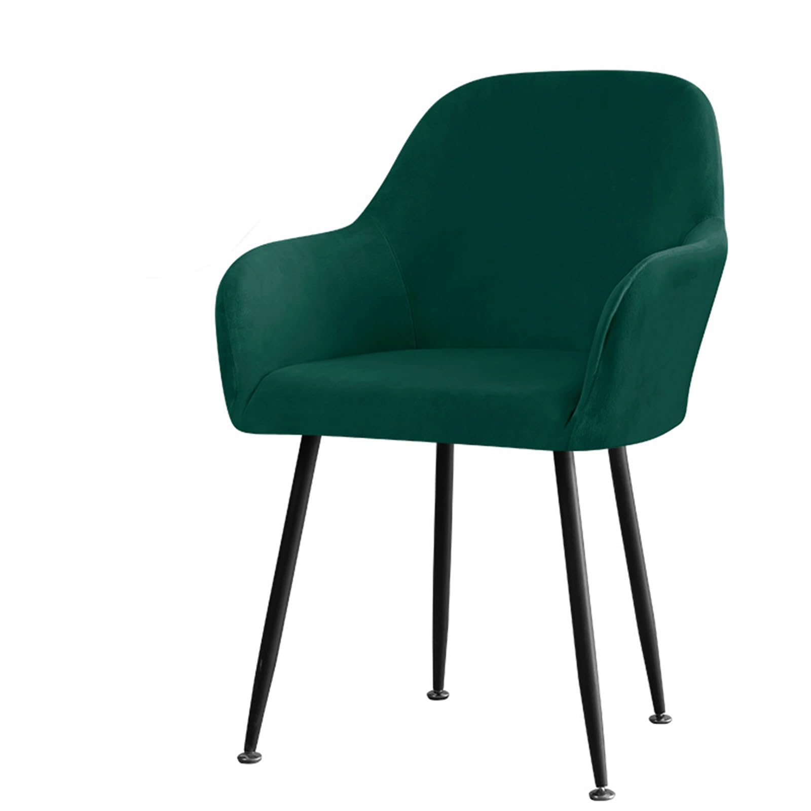 Set di 2/4/6 coprisedia in velluto con schienale curvo, per cucina, soggiorno, bar, caffetteria, blu pietra (1 pezzo