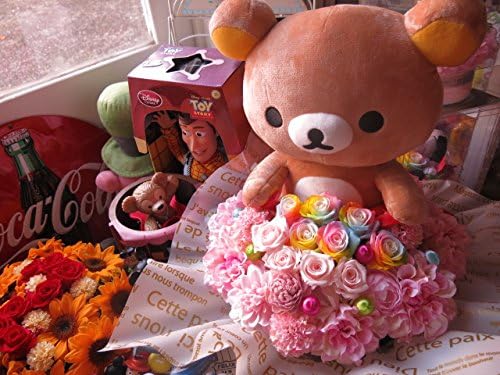 Amazon リラックマ ぬいぐるみ付き 花束風 リラックマ30 レインボーローズ プリザーブドフラワー入りギフト フラワーギフト フラワーガーデンリーブス プリザーブドフラワー 通販