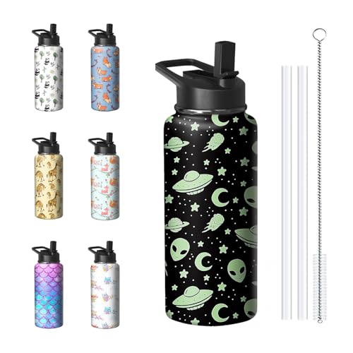 El Mejor Listado de Marcianos Tumblr de esta semana. 43 Botella de agua alienígena de 32 onzas con asa y pajita, taza de café aislada de acero inoxidable para deportes, taza de café, cumpleaños, día de la madre, regalos para...