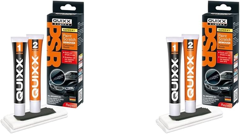 QUIXX 00070-US Paint Scratch Remover Kit, Removes Scratches, Minor Scrapes, and Traces of Unwanted Paint Transfer, Quickly, and Effectively, White (8-Count) (Pack of 2)