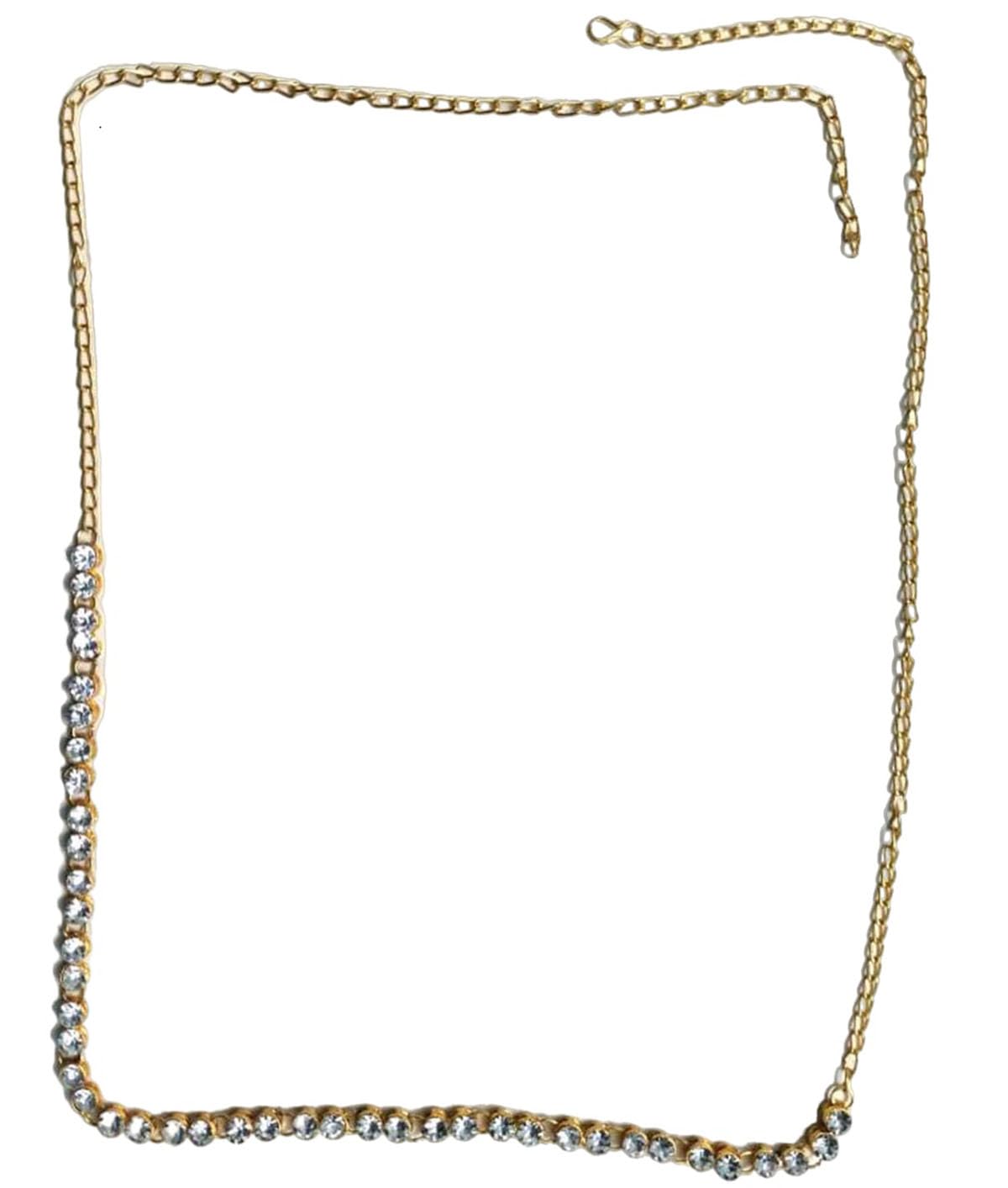 One Line Gold Plated Stone Studded Adjustable Waist Belly Chain Kamarband for Women and Girls, Thin Saree Wedding Waist Chain for Female, Gift for Female, Birthday Gift …(White) (B0BT4V72Q4) Amazon Price History, Amazon Price Tracker