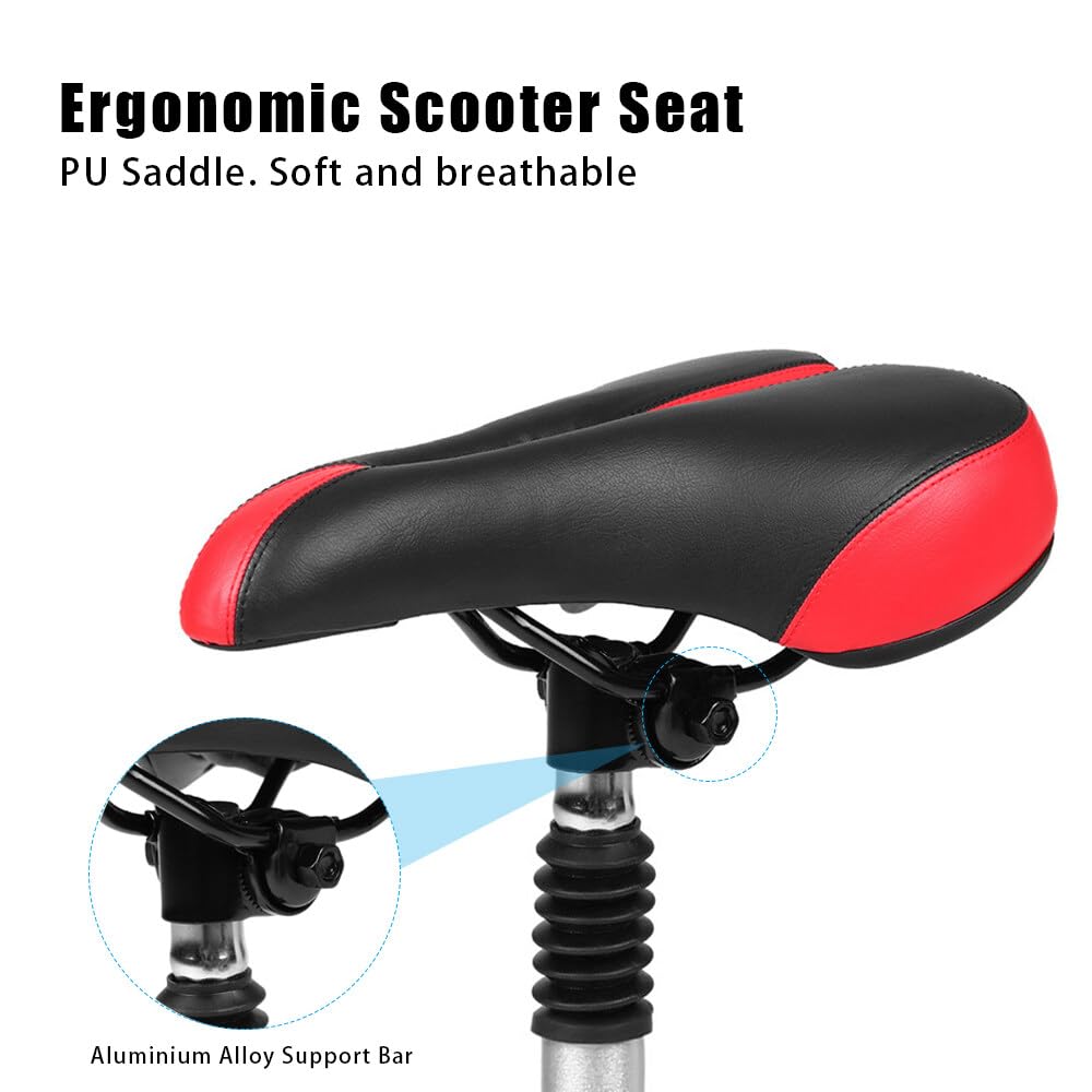 Sedile per Monopattino Elettrico Xiao-Mi M365, Sella Scooter Elettrico, Sella per Monopattini Elettrici con Chiave, Altezza Regolabile 42-65cm, Larghezza Base 15cm, Assorbimento Degli Urti