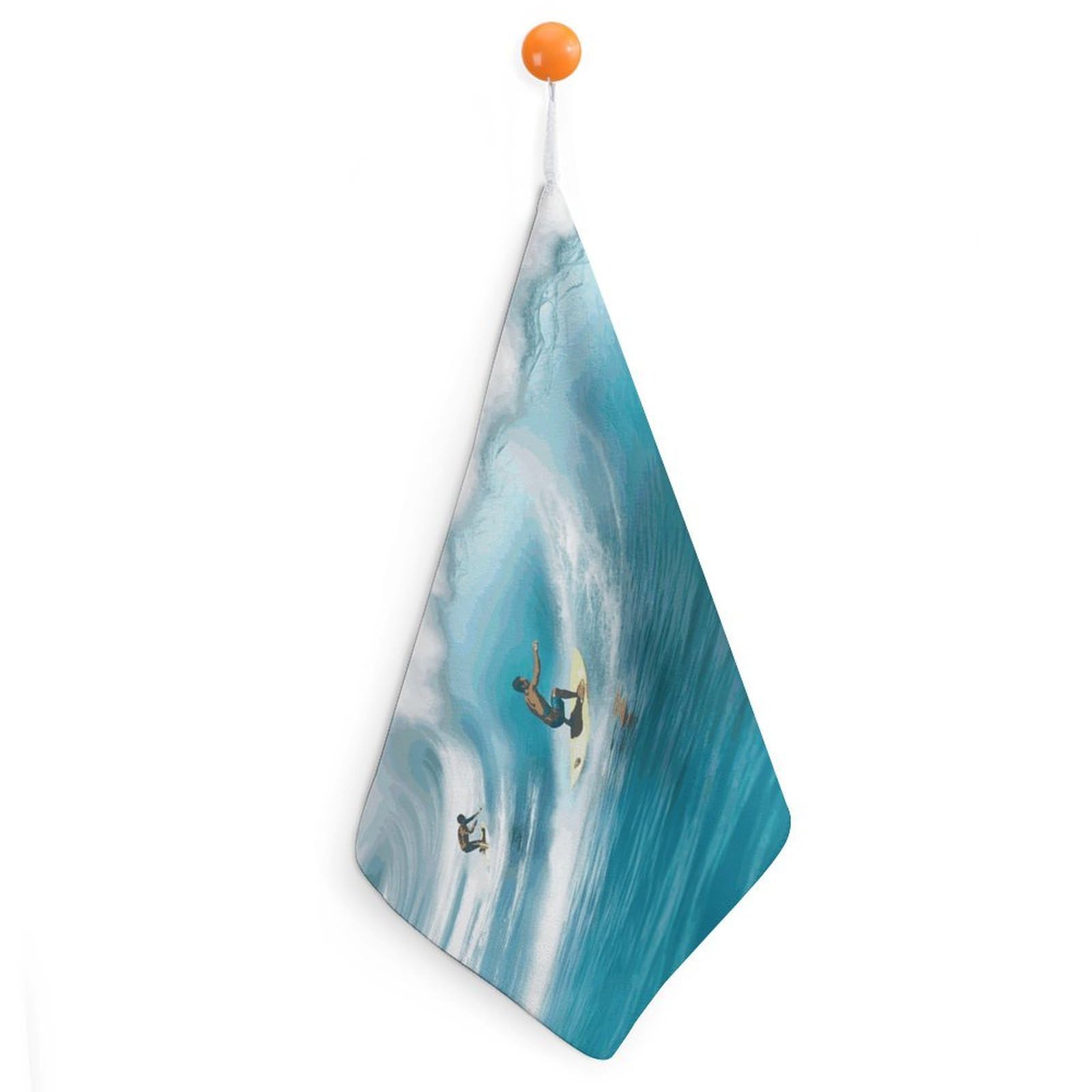 LDGSUPH Surfing Hand Towels Fashion Hand Face Towel with Hanging Strap Absorbent Soft Decorative Towel Fade Resistant Cozy Face Cloths for Kitchen Gym Bathroom Towels 1PCS