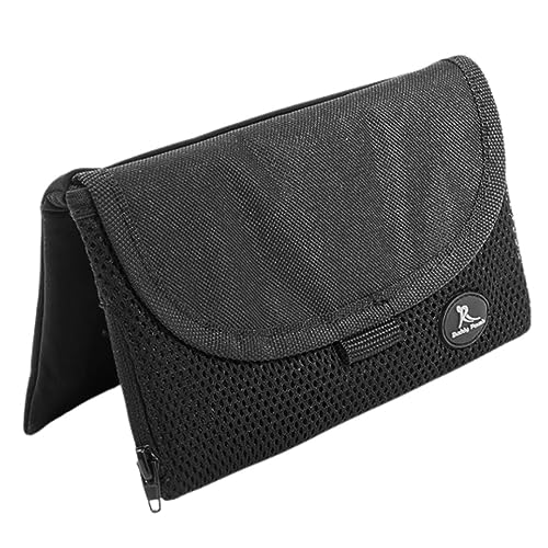 Running Buddy Fanny Pack Waist Bag - Magnetic Closure Workout Belt - Water-Resistant Pocket for Belt Bag Essentials - Side-Zipper Headphone Port for Fanny Packs for Women - XXL Black 7 x 4 in
