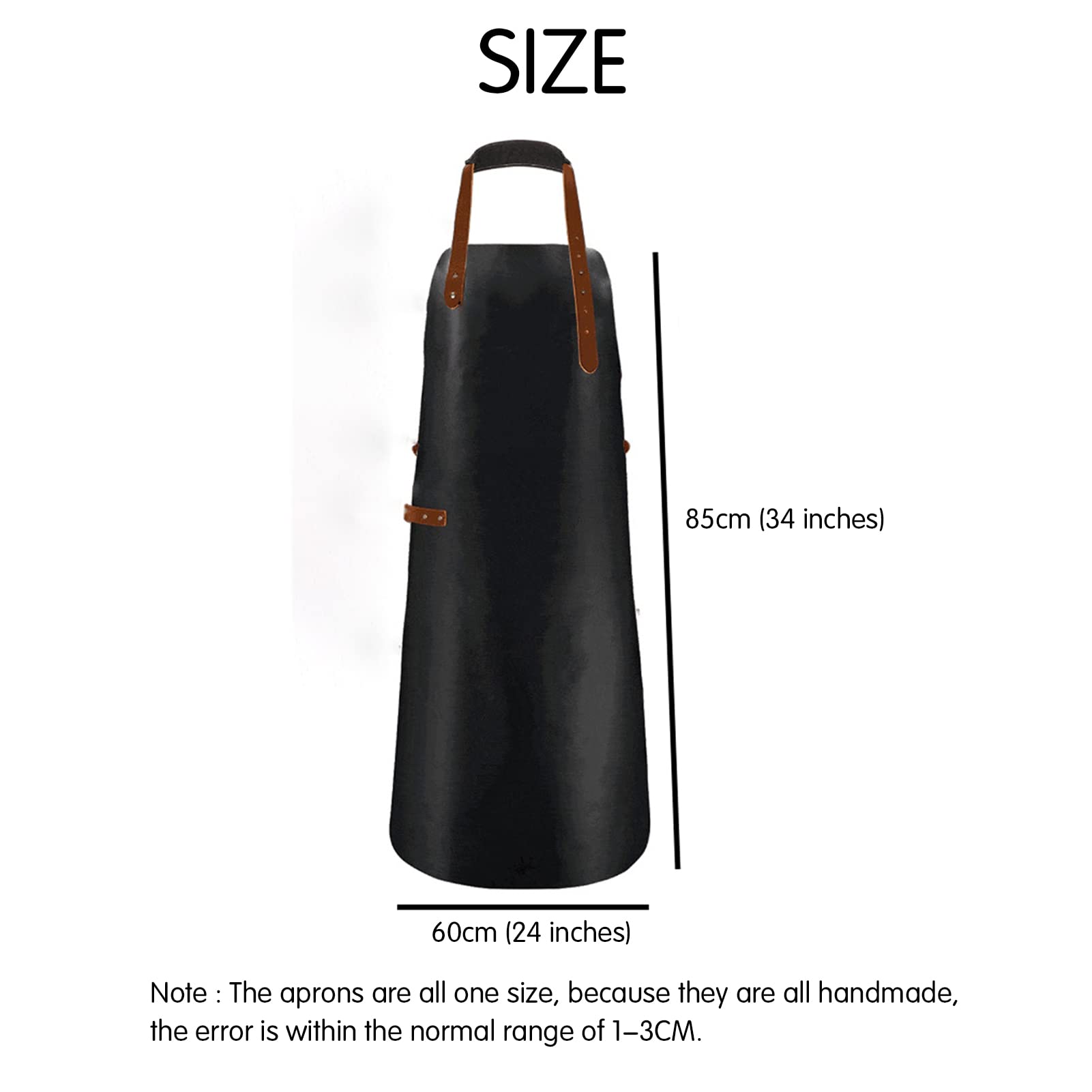 YOUNGC Delantal de Cuero, Delantal de carpintería para Hombres y Mujeres, Delantal de Peluquero de Chef multifunción para Cocina, Barbacoa, lavavajillas, café, 24"X34