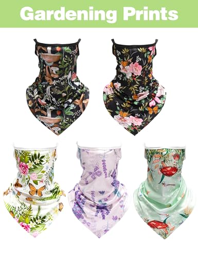 Image of FISHEAL UV Sun Protection Face Scarf Mask, Breathable Gardening Face Cover Neck Gaiter with Ear Loops Bandana for Men Women