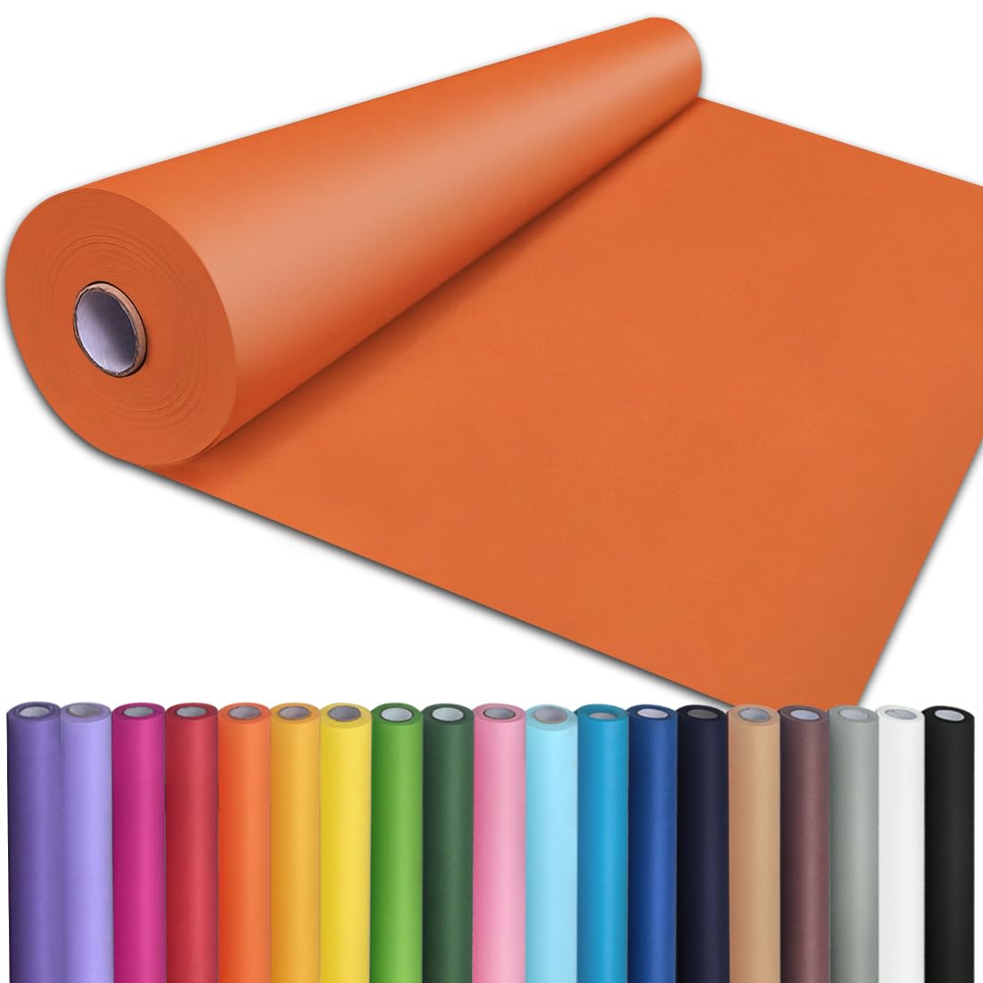 PerkHomy 24" x 2,400" (200') OrangeRed Kraft Paper Roll for Craft Bulletin Board Paper Art Table Covering Crafting Gift Wrapping Bouquet Packing Parcel 80GSM 55LB (OrangeRed, 24" x 200')