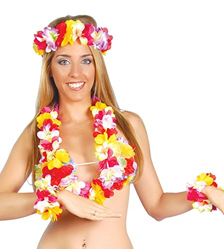 Zeus Party 25 collane hawaiane ghirlande hawaiane con Fascia per Capelli e Braccialetti hawaiani
