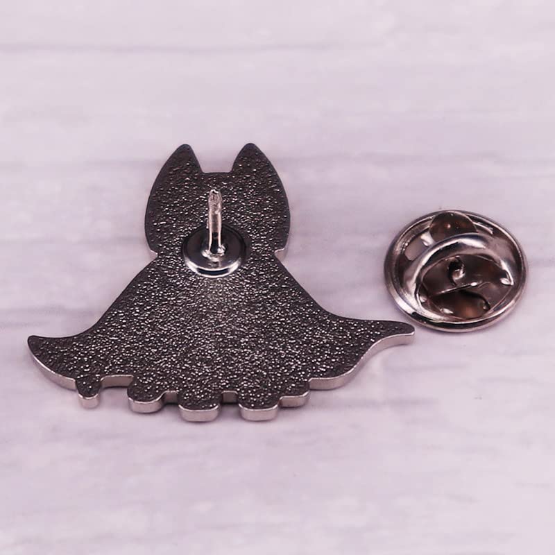 Image of Cool Black Bat Cat Brooch Enamel Pin badge for Backpacks