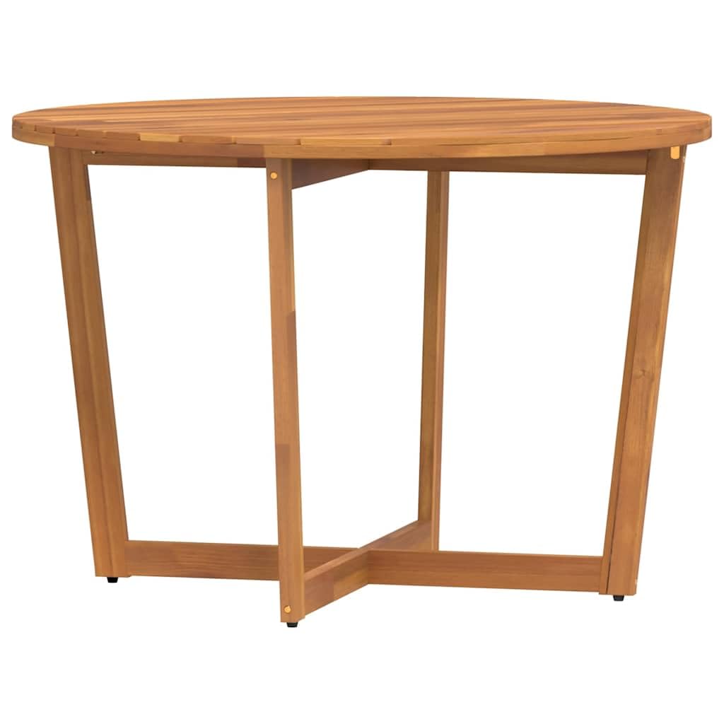 Tavolo da pranzo da giardino in legno di acacia, con piano a doghe, base a gambe incrociate, perfetto per patio, balcone e terrazza, mobili da esterno durevoli