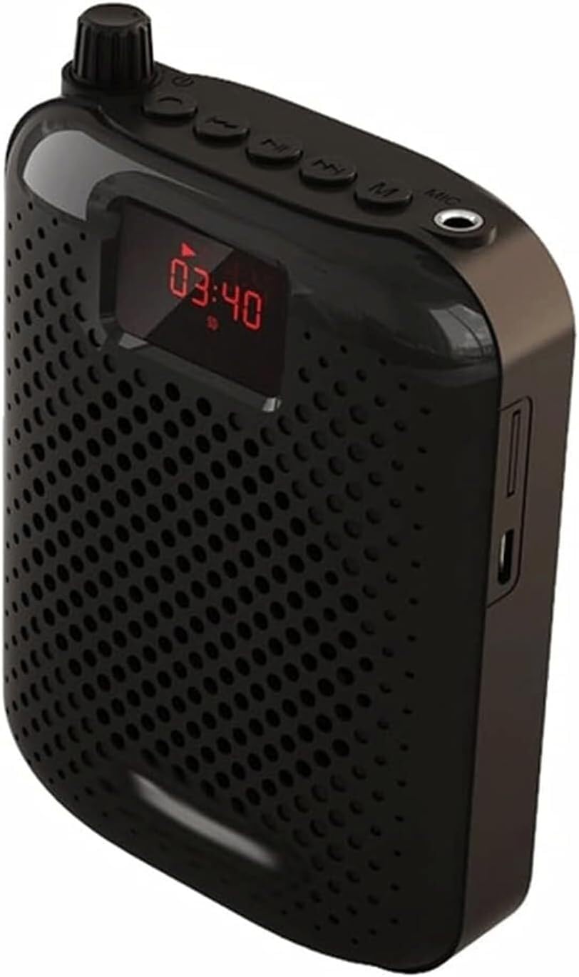 Vendeur amplificateur Amplificateur Amplificateur Portable Amplificateur d'enseignement Rechargeable USB avec câble Casque Microphone Amplificateur léger Haut-Parleur Son Clair(Black)