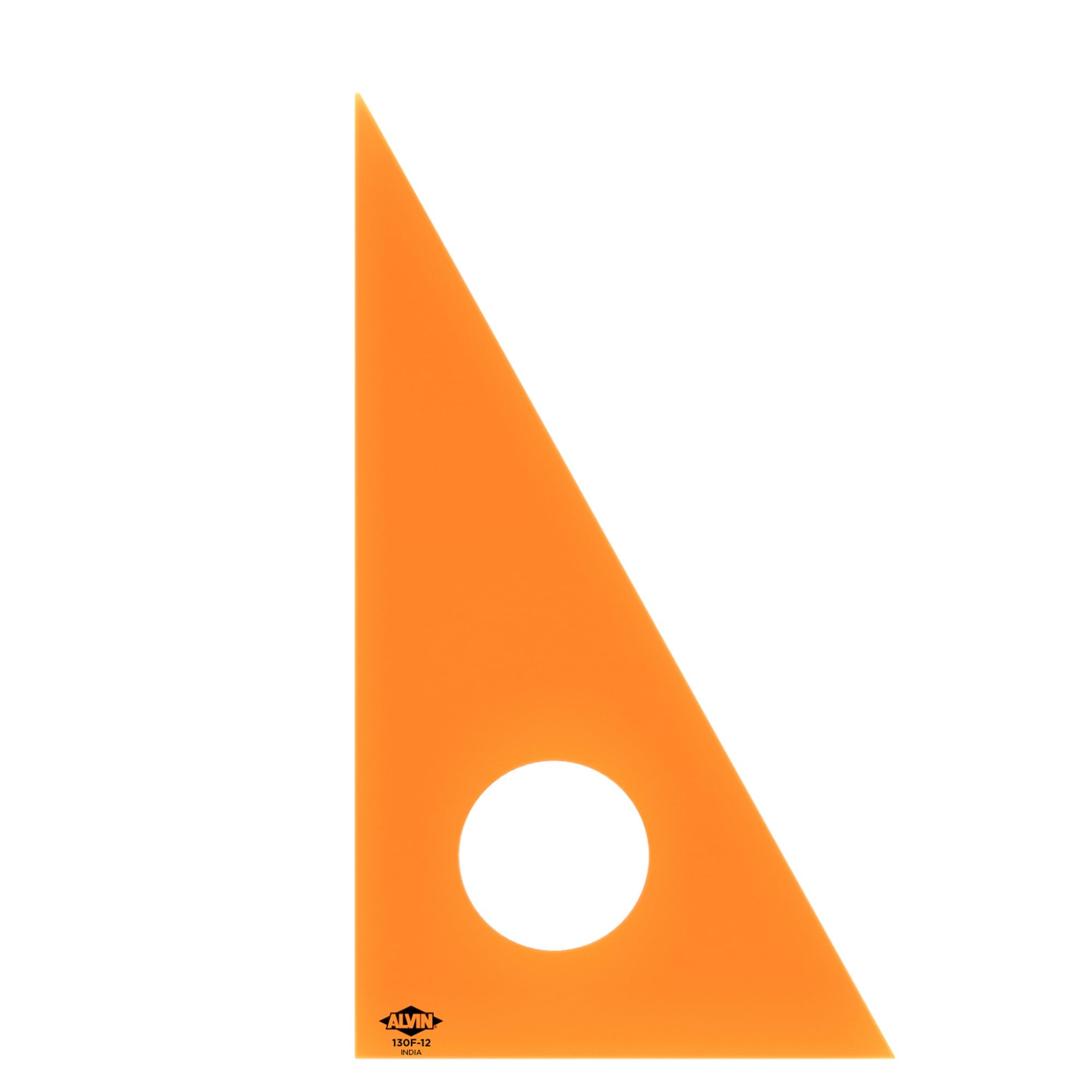 Triangle 30°/60° professionnel Alvin 130 F-12 orange fluo de 30,5 cm en acrylique