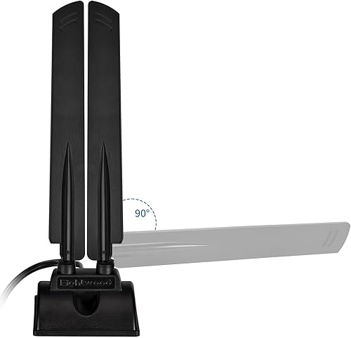 Miniatura 8 de Eightwood Antena WiFi 6E Tri-Band 6GHz 5GHz 2.4GHz RP-SMA Antena WiFi Base de montaje magnético para PC Computadora de escritorio Placa base WiFi