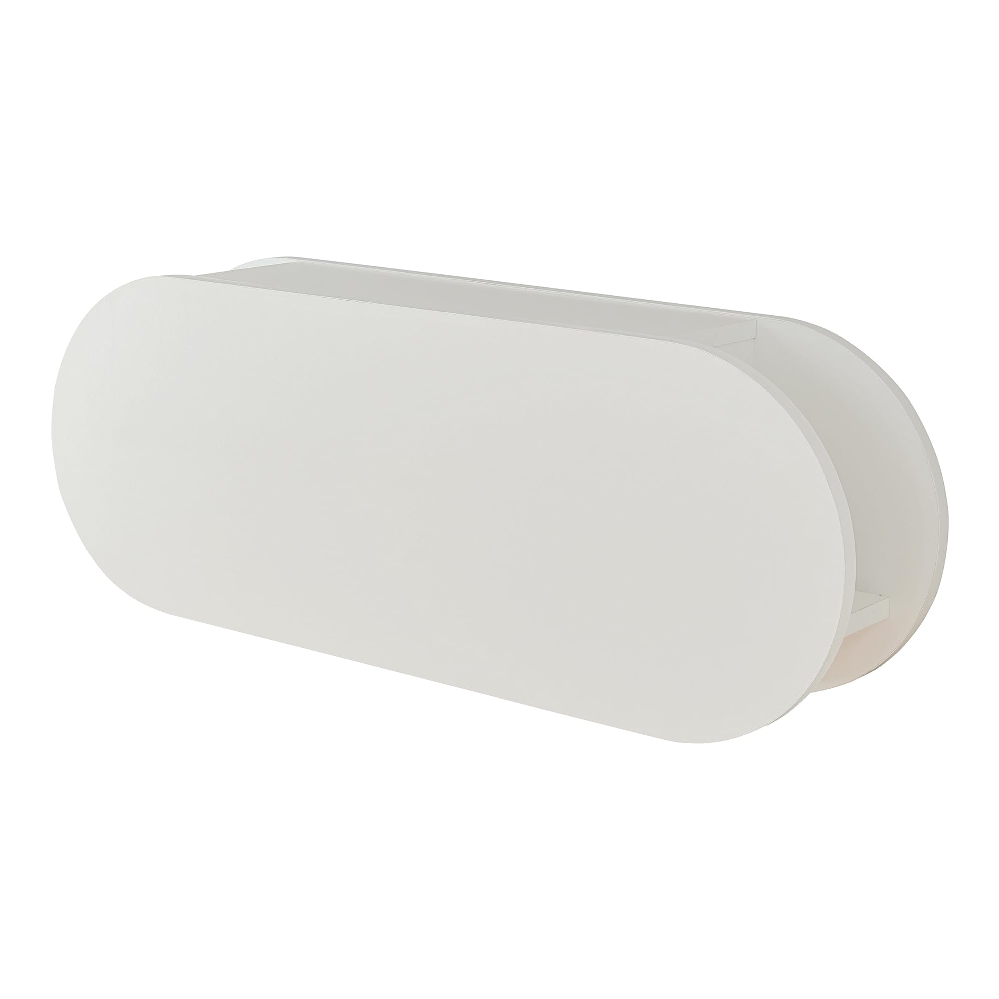 [en.casa] Appendiabiti da Parete con Scomparto Chiuso e Vani Aperti Mensola Attaccapanni a Muro con Anta a Ribalta e 6 Ganci per Borse Cappotti 80 x 16 x 30 cm - Bianco