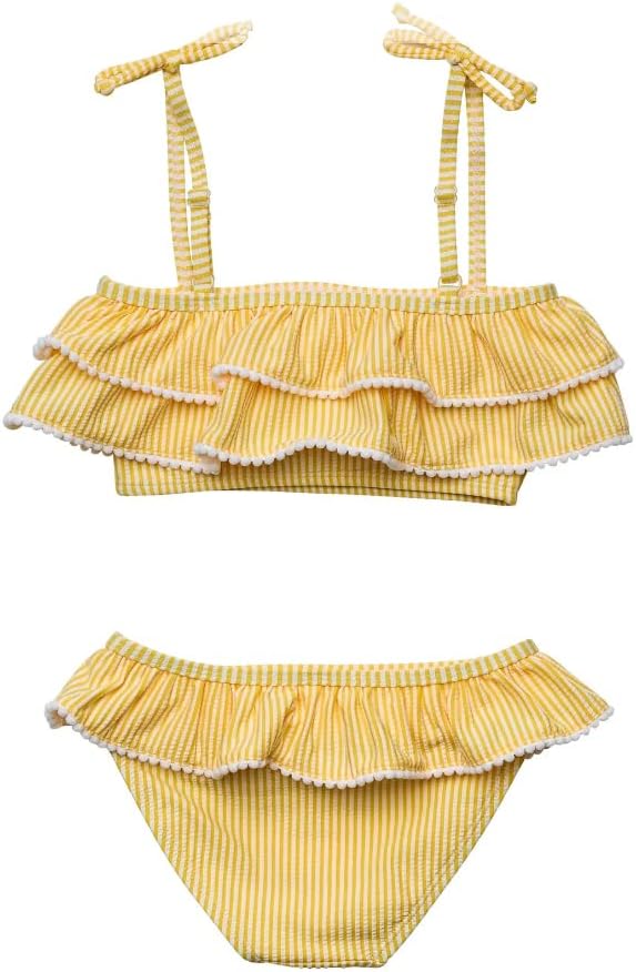 Vista 2 de Snapper Rock Bikini de rayas de caléndula para niñas (niños pequeñosniños grandes)