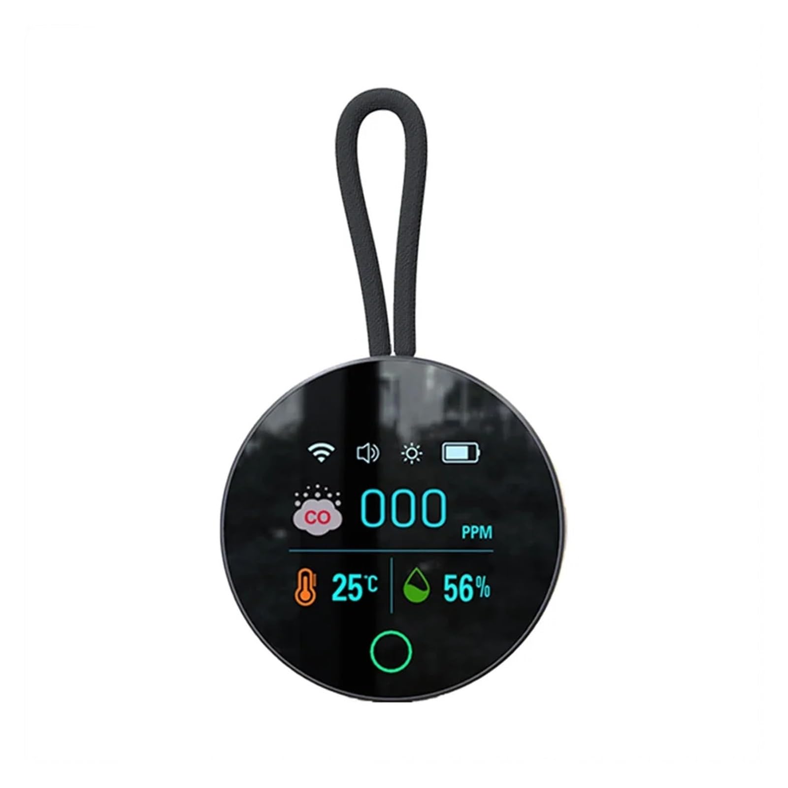 Detector de Gases, Detector de monóxido Carbono 3 en 1 con succión magnética, portátil, 1000 mAh, Detector CO, Temperatura y Humedad for Viajes
