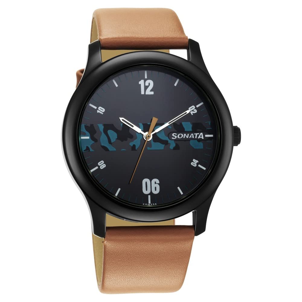 Sonata Quartz Analog Black Dial Leather Strap Watch for Men-NR77106NL04W (B0BS3NRWZM) Amazon Price History, Amazon Price Tracker