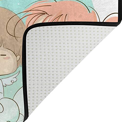 Tapis Young Angels blanc Ruchen en velours corail de 152x99 cm - 5