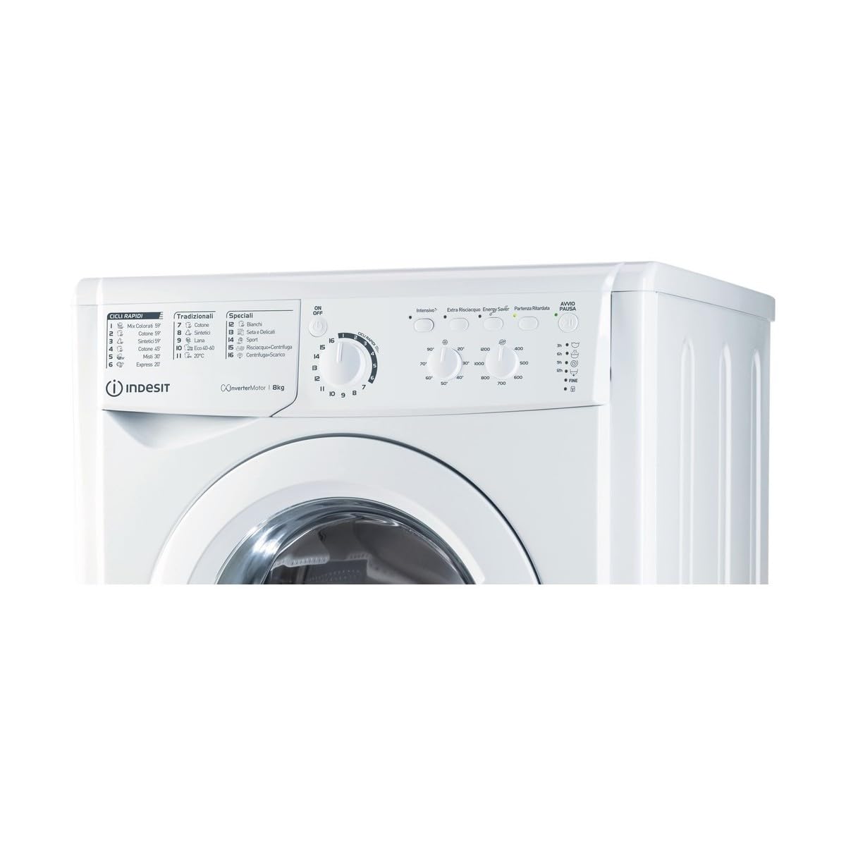 Indesit EWE 81283 W IT N, Lavatrice a carica frontale, 8 KG, 1200 GIRI/MIN, D