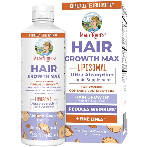 MaryRuth Organics Women's Hair Growth MAX Liposomal | with Lustriva® + Biotin 10000mcg + Pumpkin Seed Oil | Thicker Hair - Detailed View