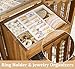 Jewelry Organizer, Rattan Jewelry Box, 5 Layer Wooden Jewelry Organizer Box with Mirror, Jewelry Boxes with 4 Drawers for Women Men, Jewelry Storage for Rings Earrings Necklaces Bracelets Watch