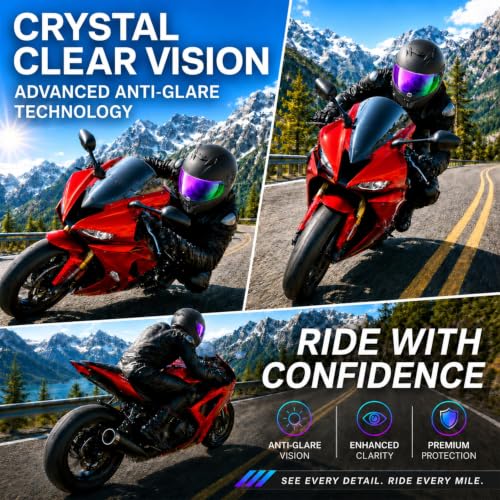 Image of PSLER Helmet Visor for T520 ST1400 R1 - T520 ST1400 R1 Face Shield Helmet Visor Helmet Accessories,Purple