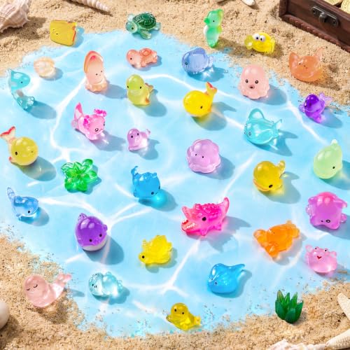 Image of FEXIA 35pcs Mini Ocean Resin Animals Tiny Figurines for Fish Tank Decor