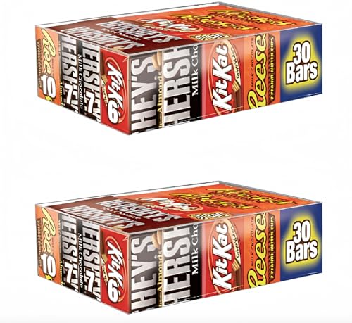 Hershey uxApzl Chocolate Candy Bar Variety Pack, HERSHEYS Milk Chocolate With Almonds, HERSHEYS Milk...