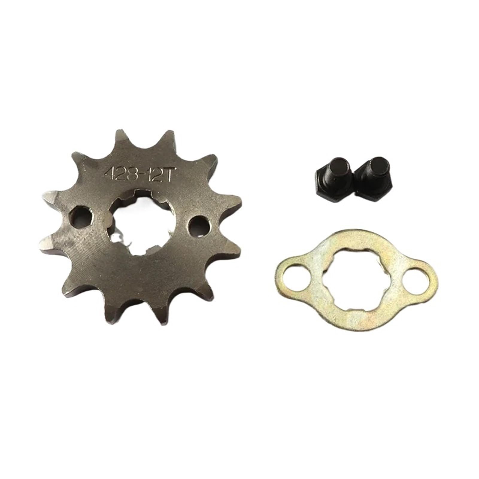 FLFHDUP Motorcycle Sprocket 428# 10T 11T 12T 13T 14T 15T 16T 17T 18T 19T Teeth 17mm 20mm Chain Sprocket With Retainer Plate Lock Chain Sprocket(12T-17mm)