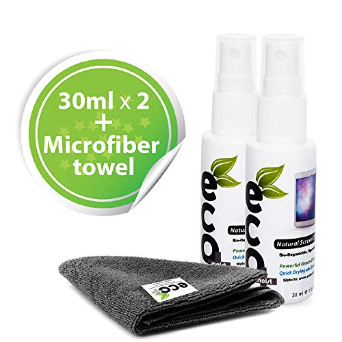 Ecomoist Natural Screen Cleaner 2X30ml Travel Pack Fine Microfiber Towel For LCD TFT Plasma Computer Laptop Mobile Touch… - Image 4