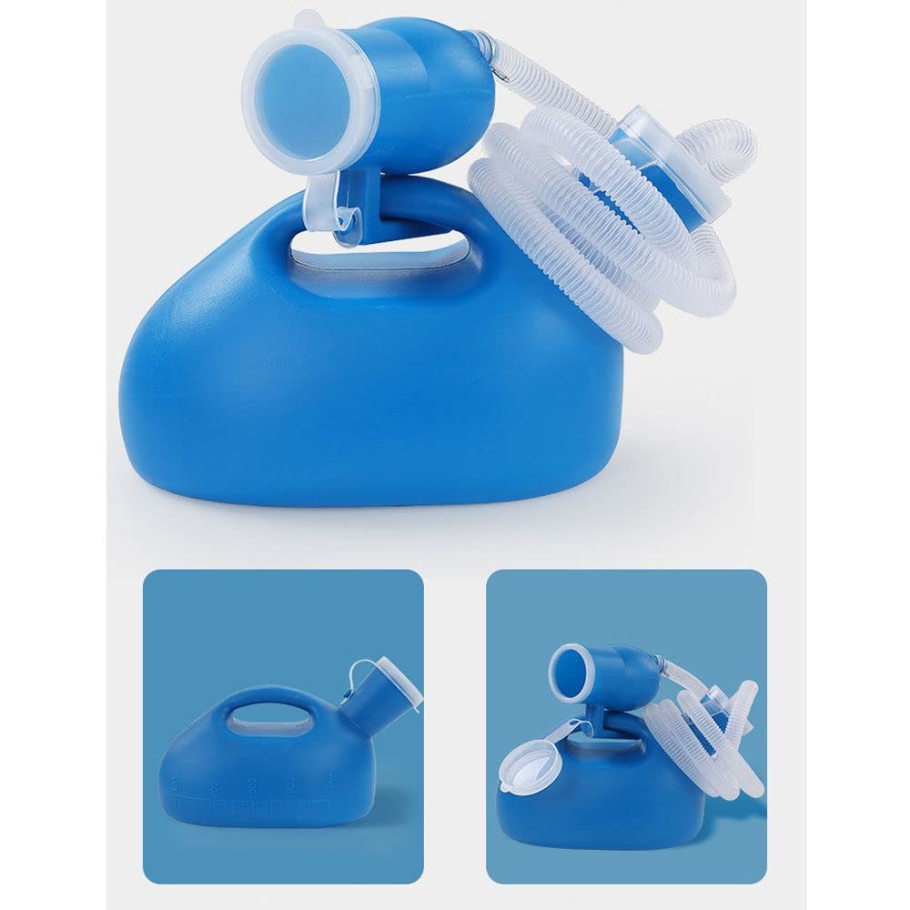 Andy's Orchids 2000ml Portable Urinal Bottle for Men, Male Travel Urine Storage, Journeys Outdoor Supllies Toilet Aid Bottle Urinal Potty with Lid Extension Tube Pee Tool