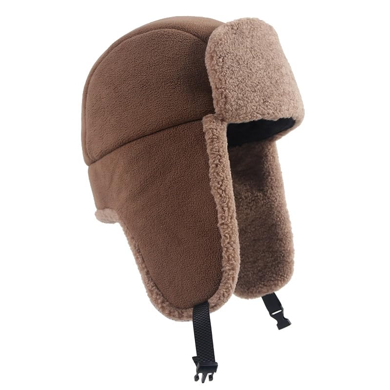 Gorro de Invierno Térmico Sombrero Hombres Mujeres Cálido Invierno Bomber Sombreros Orejeras Polar Fleece Lana Piel Orejeras Nieve Sombrero de Aviador para Esquiar Deportivas al Air