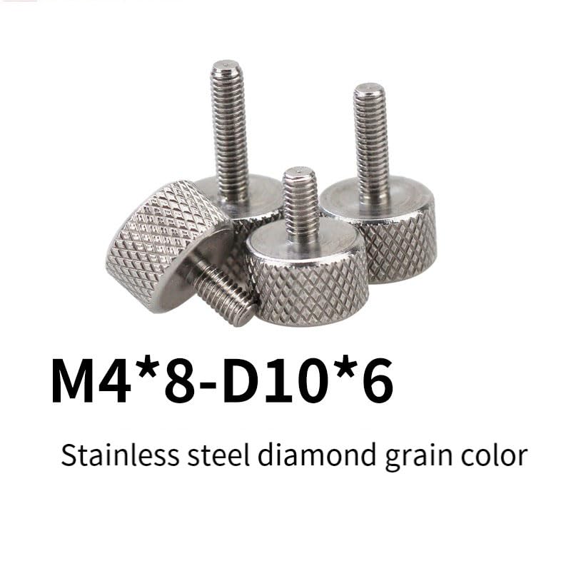 5/20 szt. Śruby radełkowane z łbem cylindrycznym ze stali nierdzewnej M3 M4 M5 dokręcane ręcznie, regulowane, śruby anty-wypadkowe(20 Pcs,M3x10 D10x6)