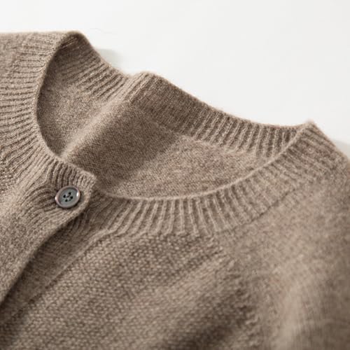 Image of Women's 100% Merino Wool Crew Neck Cardigan Lightweight Sweaters