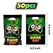 PANTIDE Video Games Party Favor Bags, Game On Plastic Loot Gifts Bags, Gaming Goody Candy Treat Bags for Video Game Themed Birthday Party Supplies Decorations, Set of 50