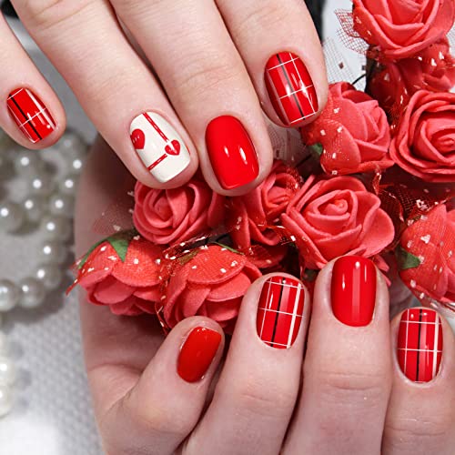 image for Maitys 140 Pcs 10 Sheets Valentine's Day Full Wrap Nail Stickers Polis