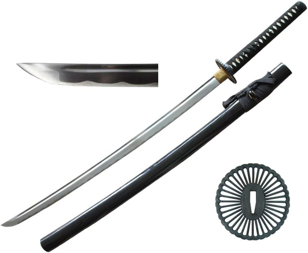 Musha Hand Forged Katana Samurai Sword - 1045 High Carbon Steel Full Tang Blade for Collection, Gift, Straw Mat Cutting Practice