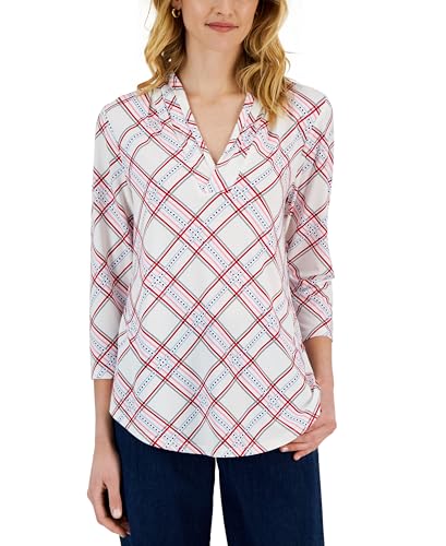 Charter Club Damask Petite Gathered V-Neck...