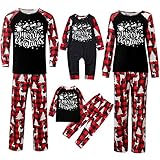 Winter Pyjama 2-Teiliges Lässig Pyjama Damen Kurz Weihnachts Schlafanzug Damen Herren Kinder Lange Hose Schlafoverall Sleepwear Loungewear Nachtwäsche