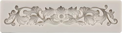 Miniatura 6 de MYPRACS Moldes de silicona estilo barroco con espirales, moldes de encaje, moldes de flores en relieve, molde de filigrana para decoración de pastel