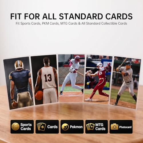 Image of 1000 Count Clear Card Sleeves, Baseball Card Sleeves | Plastic Trading Cards Sleeve for Sports Baseball Football MTG PKM Game Standard Cards