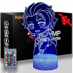 3D led Optische Illusie Lampen Nachtlampje Demon Slayer Kamado Tanjirou 16 Kleur Veranderende USB Charger Aangedreven…