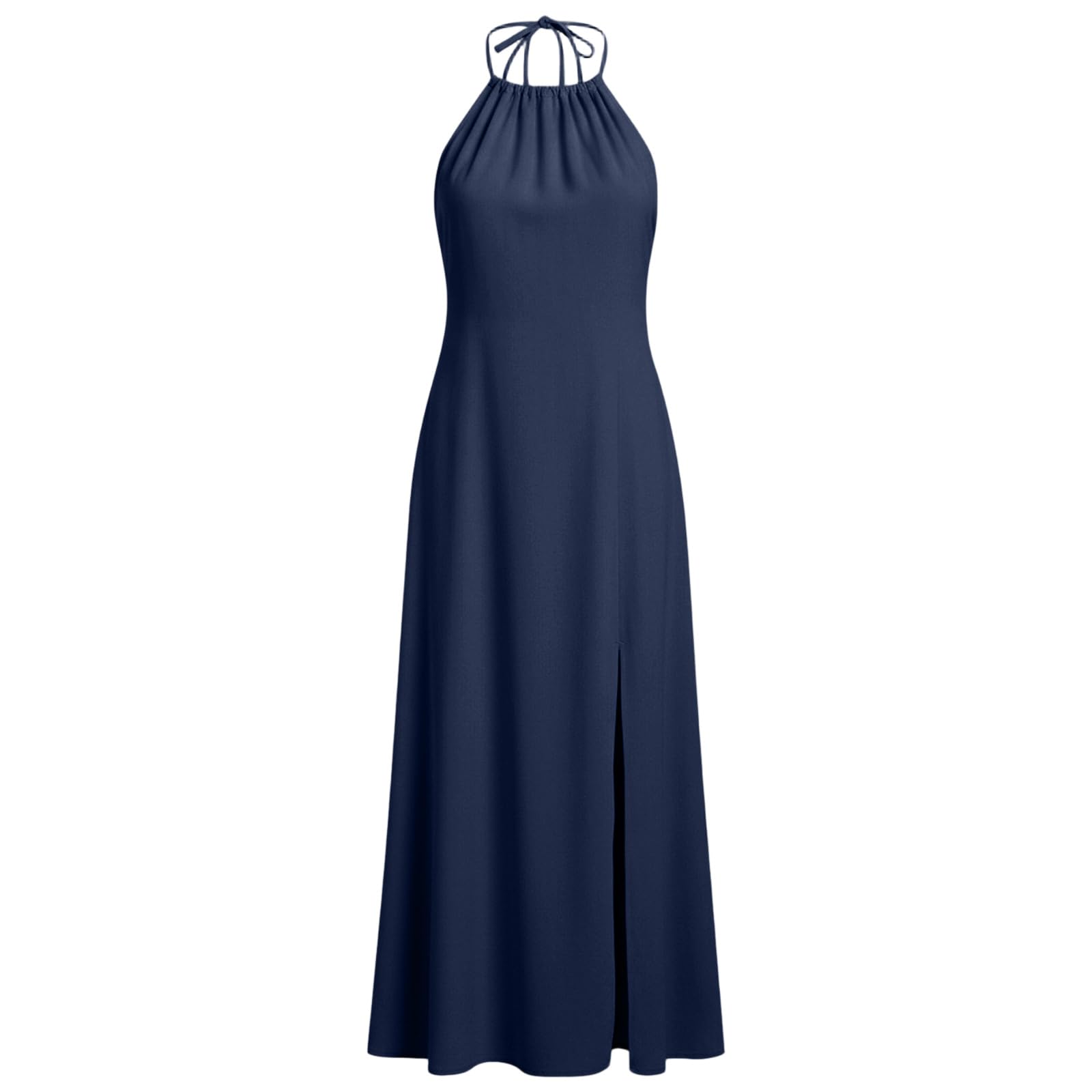 Vestidos Verano Mujer Cuello V Elegante Vestido Mujer Verano Playa Moda Largo Casual Sin Manga Ligero Sueltos Cómodo y Transpirable Vestidos para Playa Vacaciones Uso Diario Fiesta