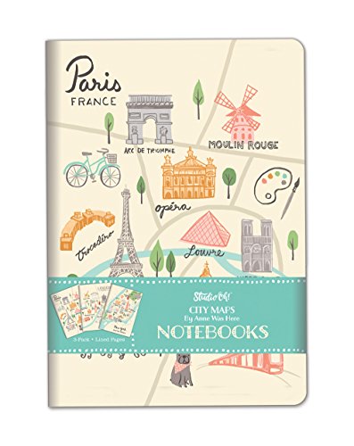 Studio Oh! 3-Pack Notebooks in Coordinating Designs, Anne Was Here City Maps